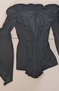 Short pant romper, black